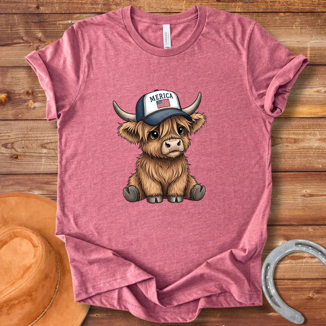 American Cutie Cow with Trucker Hat T-Shirt