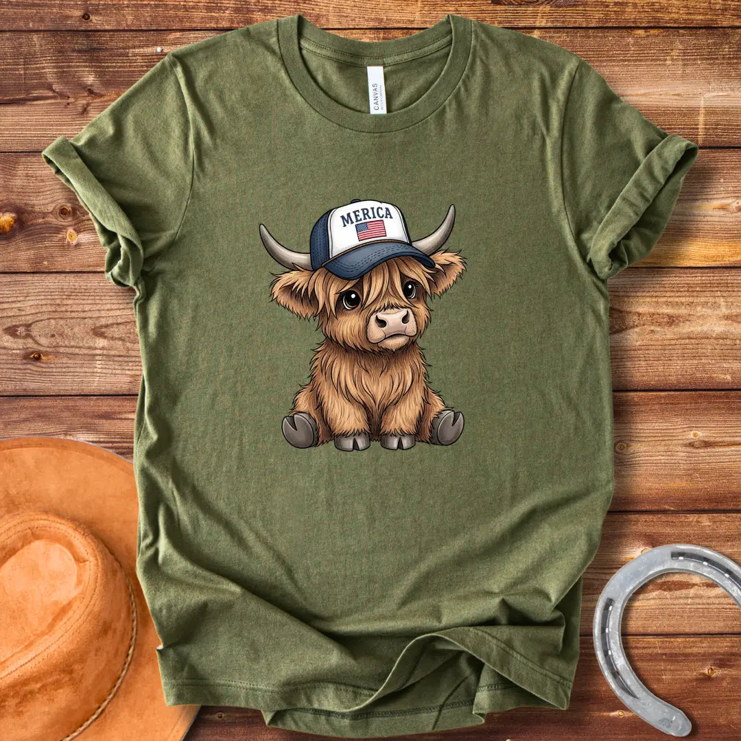 American Cutie Cow with Trucker Hat T-Shirt