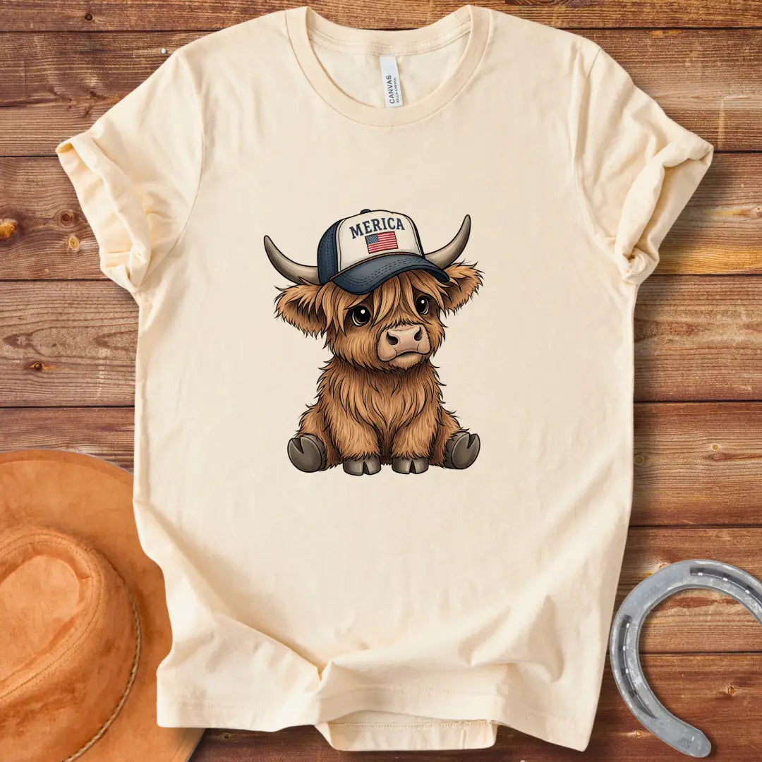 American Cutie Cow with Trucker Hat T-Shirt