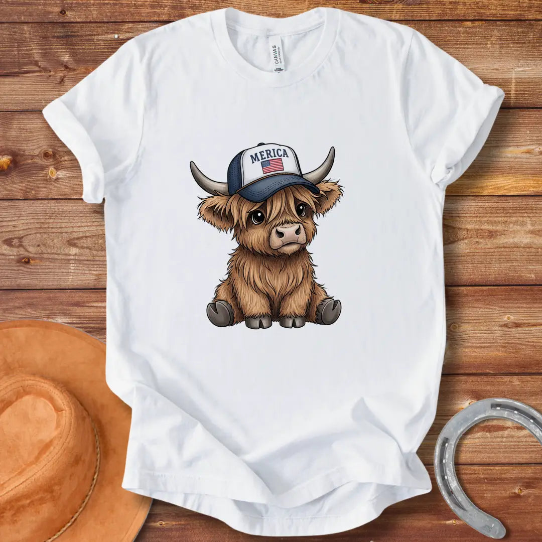 American Cutie Cow with Trucker Hat T-Shirt