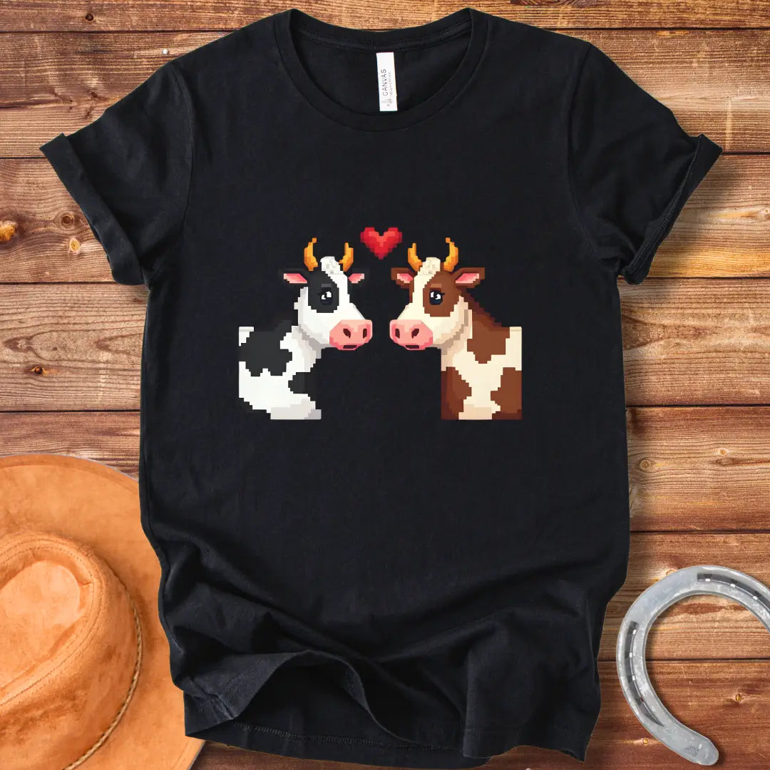Cow Love Pixel Art T-Shirt