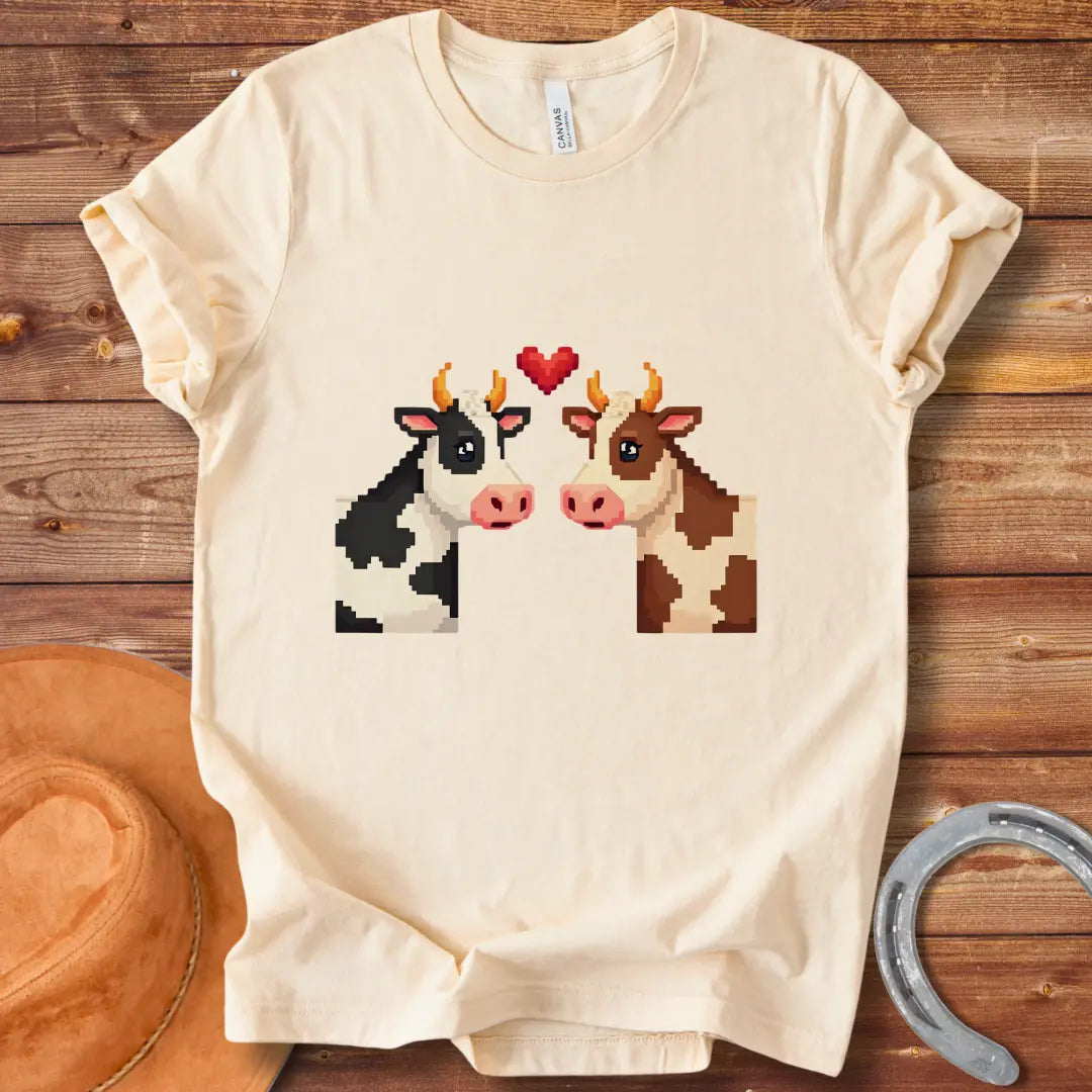 Cow Love Pixel Art T-Shirt