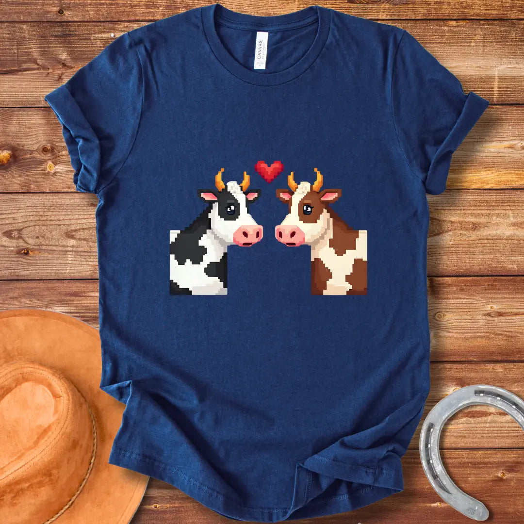 Cow Love Pixel Art T-Shirt