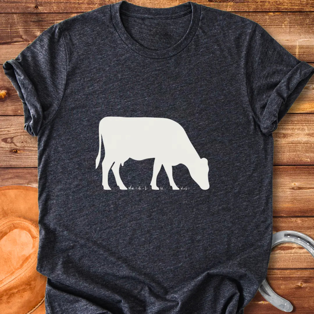 Silhouette of a cow grazing, t-shirt design for Cow Lovers Clothing