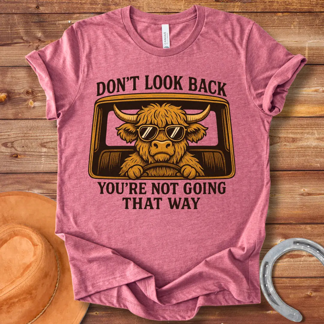 Not Going That Way T-Shirt design t-shirt, showing a graphic of a cow.
