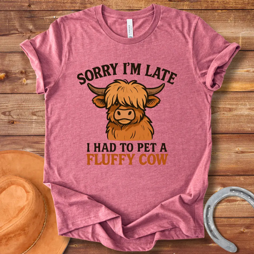 Sorry I Am Late Because Cow Vintage T-Shirt