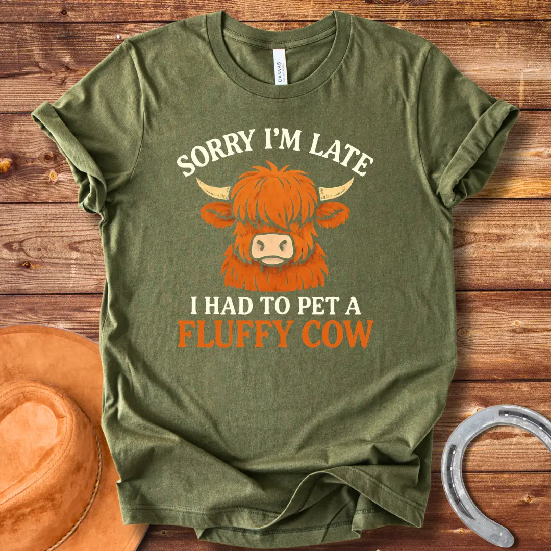 Sorry I Am Late Because Cow Vintage T-Shirt