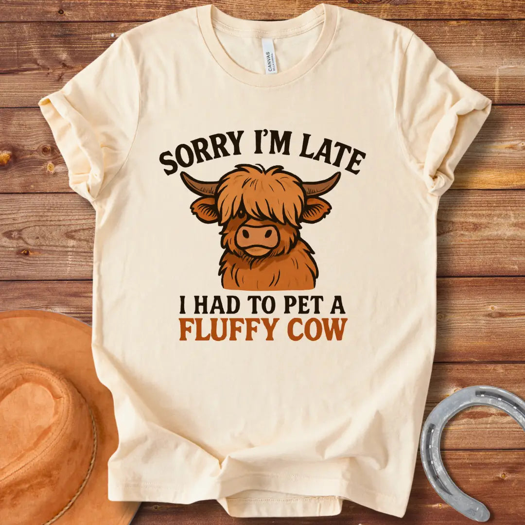 Sorry I Am Late Because Cow Vintage T-Shirt