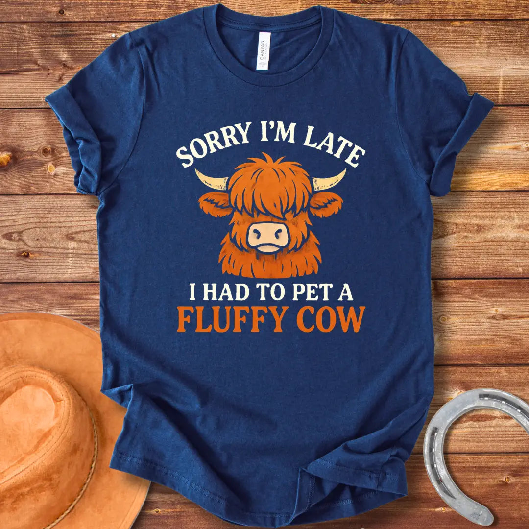 Sorry I Am Late Because Cow Vintage T-Shirt