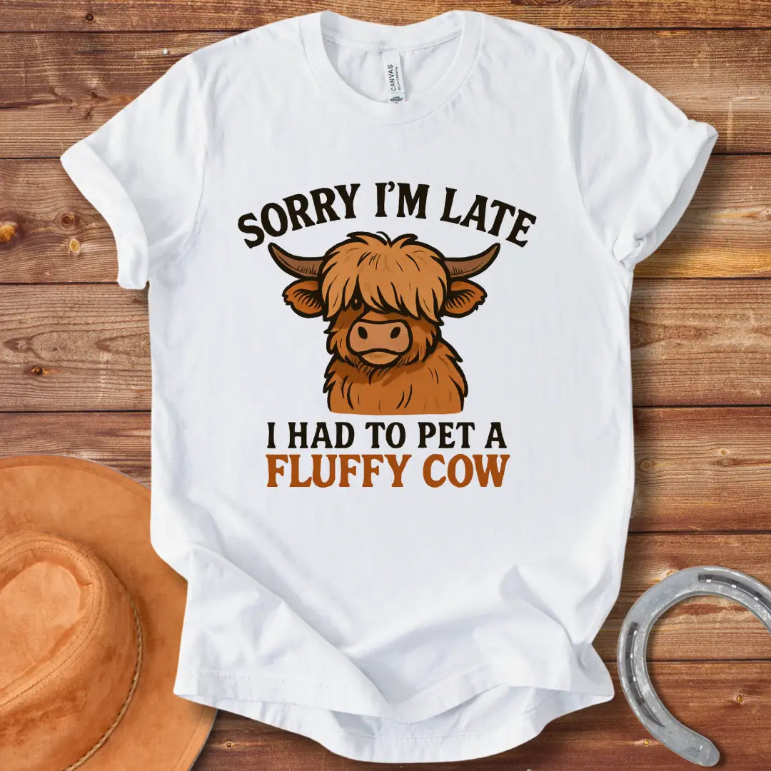 Sorry I Am Late Because Cow Vintage T-Shirt