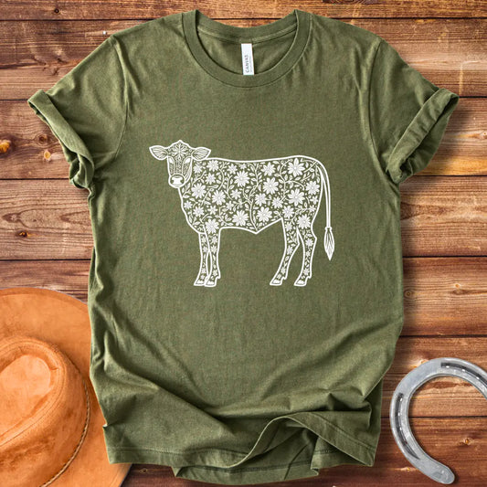 Floral Cow T-Shirt