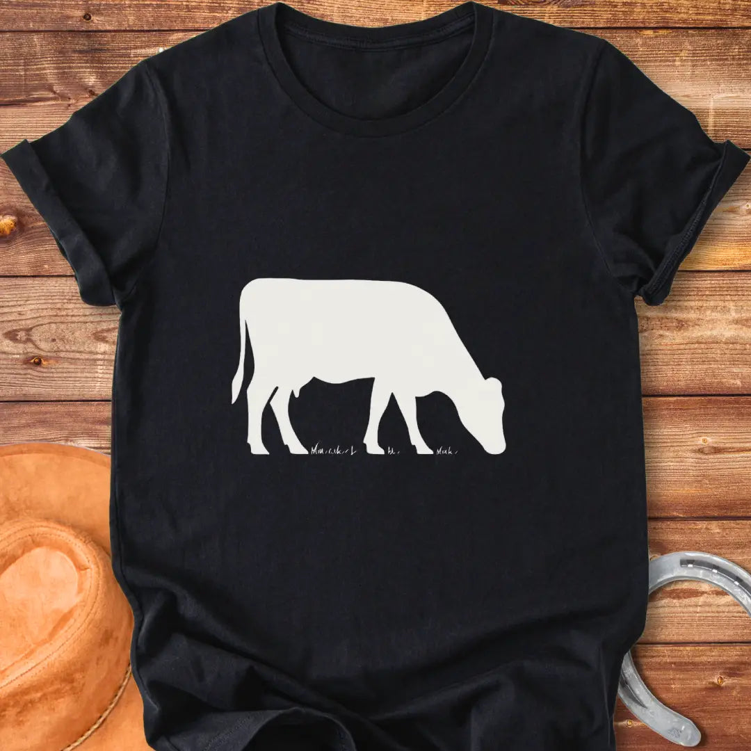 Silhouette of a cow grazing, t-shirt design for Cow Lovers Clothing