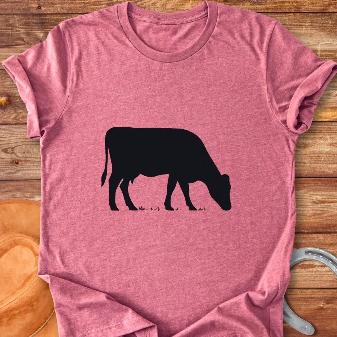 Silhouette of a cow grazing, t-shirt design for Cow Lovers Clothing