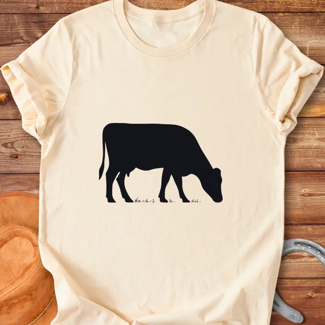 Silhouette of a cow grazing, t-shirt design for Cow Lovers Clothing