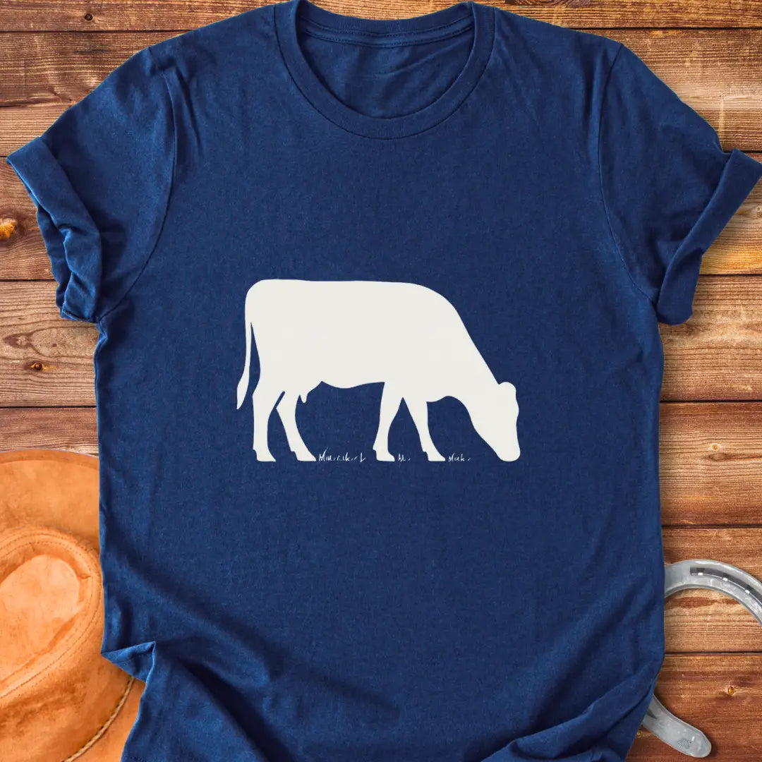 Silhouette of a cow grazing, t-shirt design for Cow Lovers Clothing