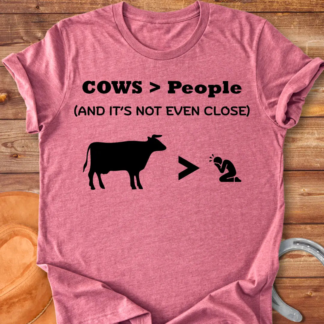 Close-up of a not even close t-shirt, perfect for cow lovers.