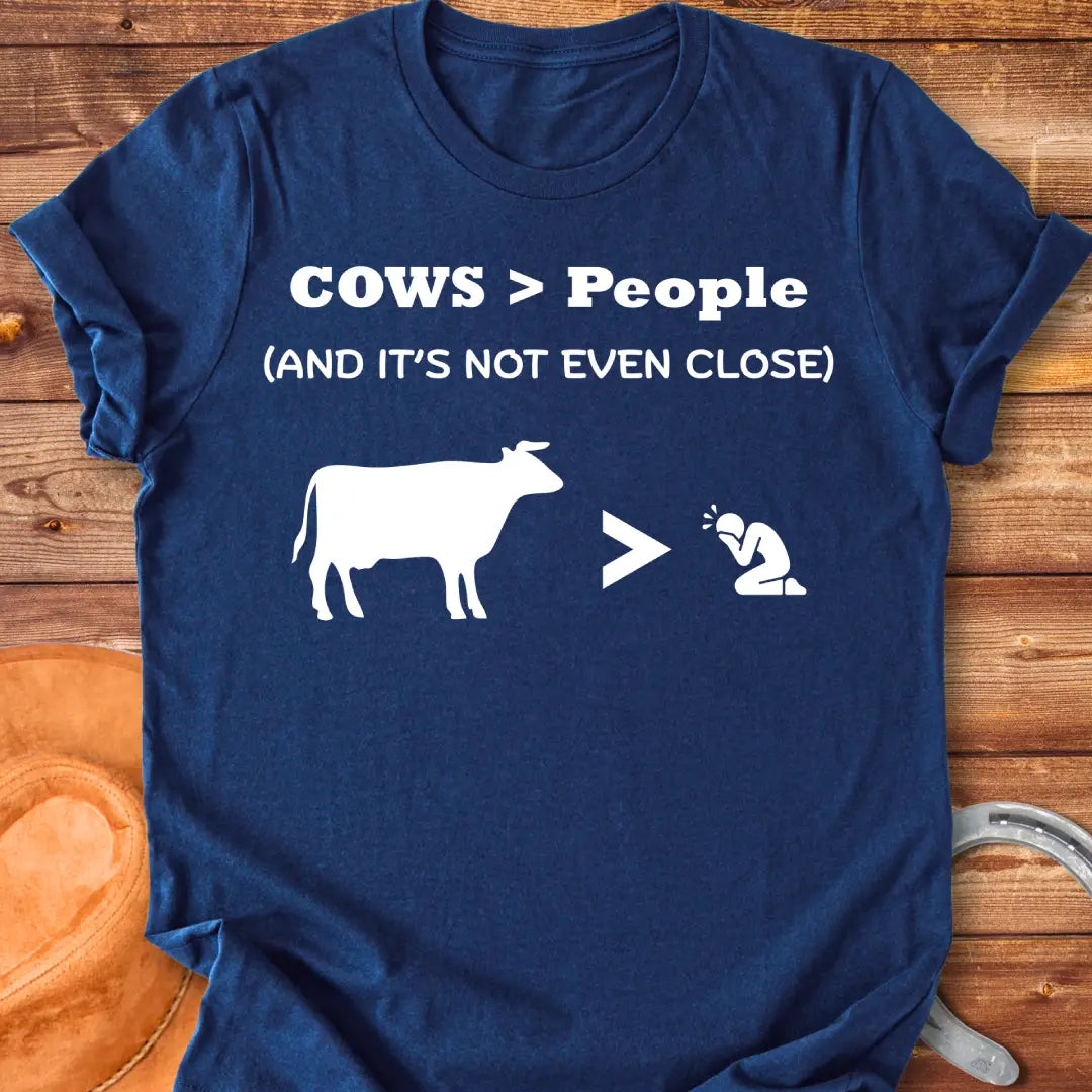 Close-up of a not even close t-shirt, perfect for cow lovers.