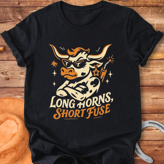 A cool cow wearing sunglasses and holding a dynamite stick, a unique graphic design for cow lovers.