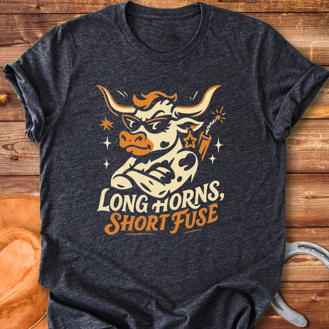 A cool cow wearing sunglasses and holding a dynamite stick, a unique graphic design for cow lovers.