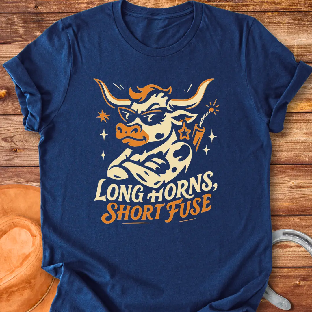 A cool cow wearing sunglasses and holding a dynamite stick, a unique graphic design for cow lovers.