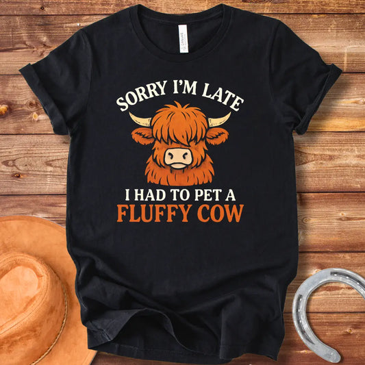Sorry I Am Late Because Cow Vintage T-Shirt